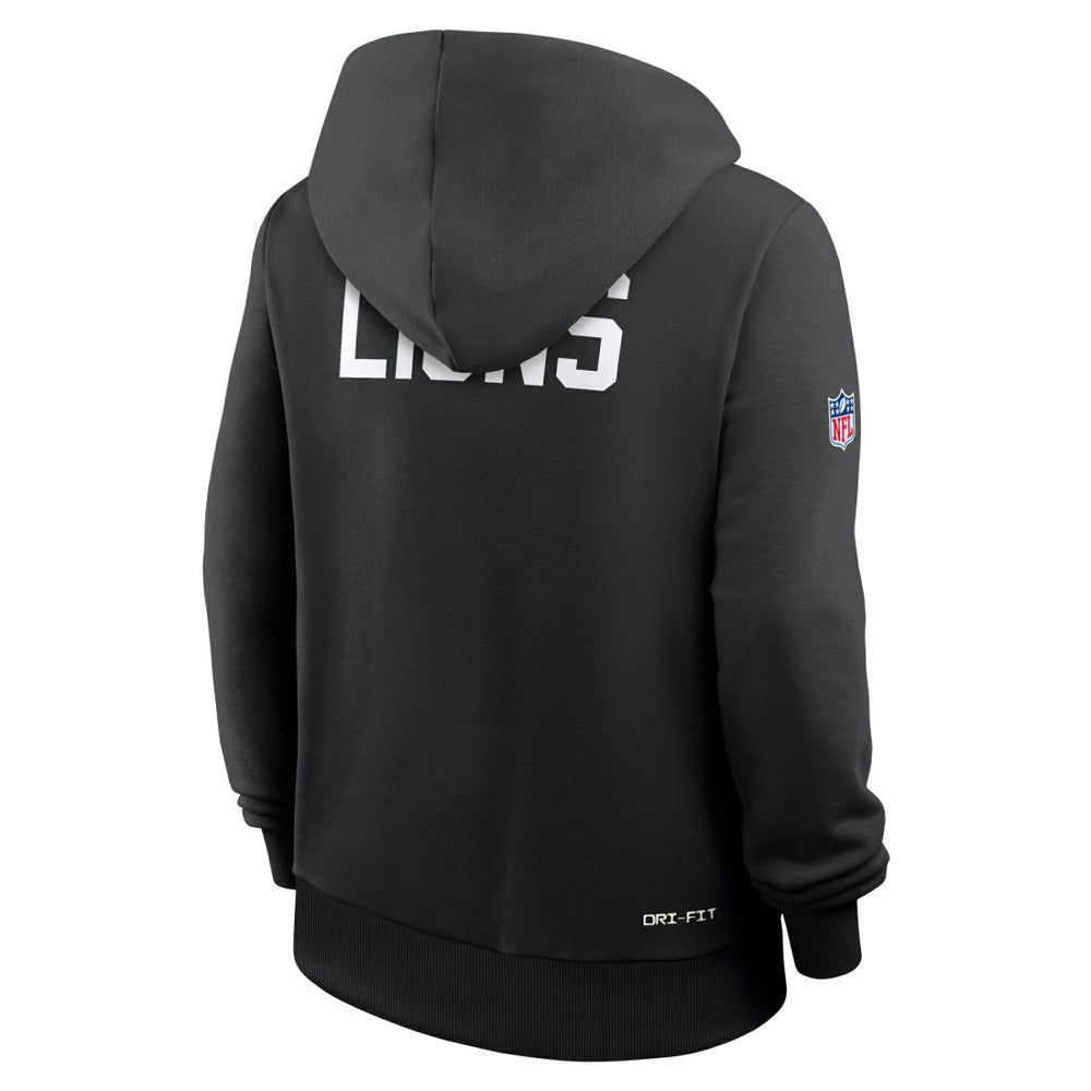 Detroit Lions Women's Throwback Sideline Standard Issue Dri-FIT Hoodie Black - Nike