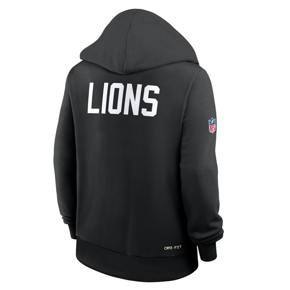 Detroit Lions Women's Throwback Sideline Standard Issue Dri-FIT Hoodie Black - Nike