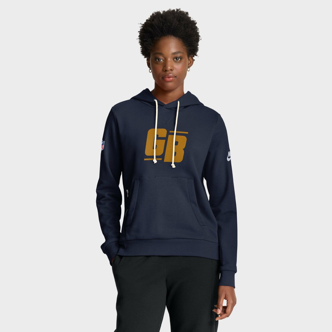 Green Bay Packers Women's Sideline Standard Issue Dri-FIT Hoodie Navy - Nike