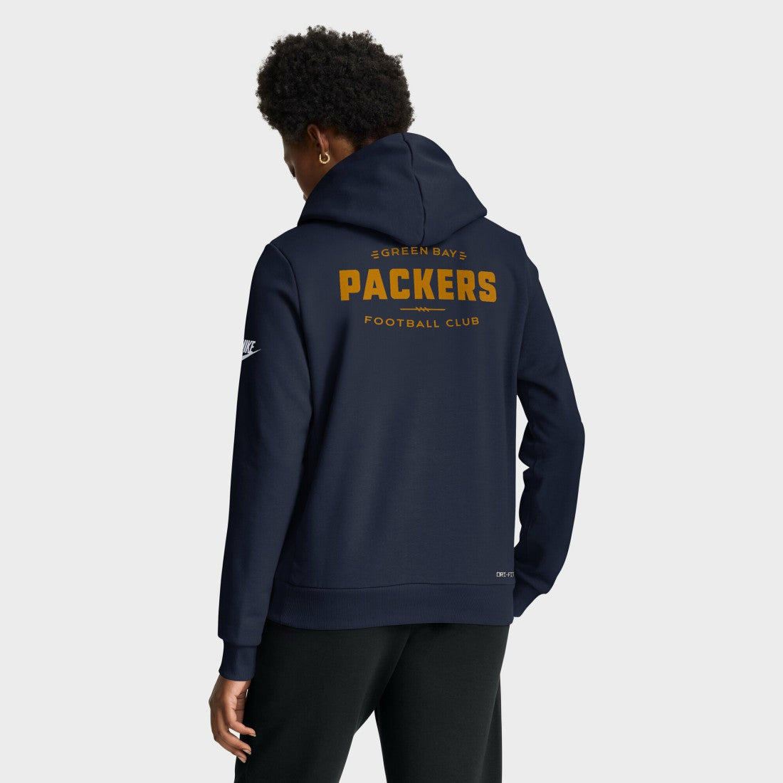 Green Bay Packers Women's Sideline Standard Issue Dri-FIT Hoodie Navy - Nike