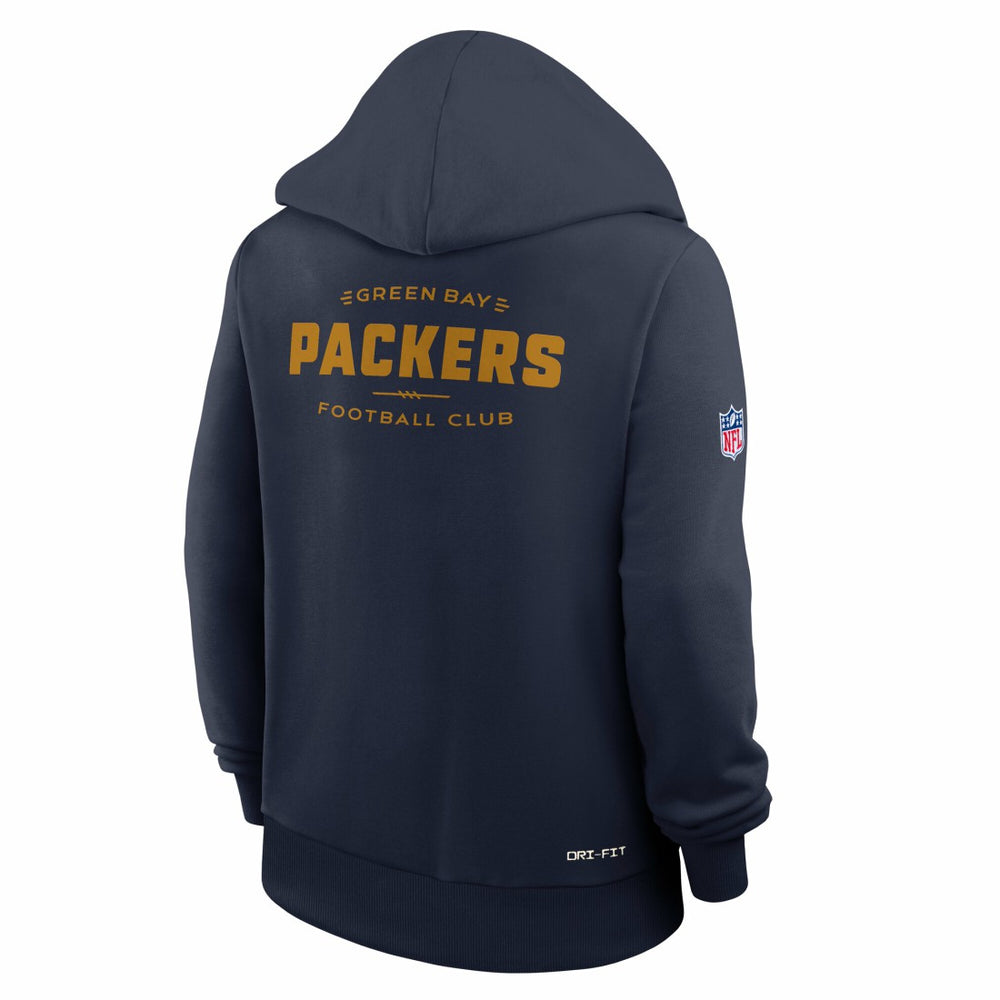Green Bay Packers Women's Sideline Standard Issue Dri-FIT Hoodie Navy - Nike