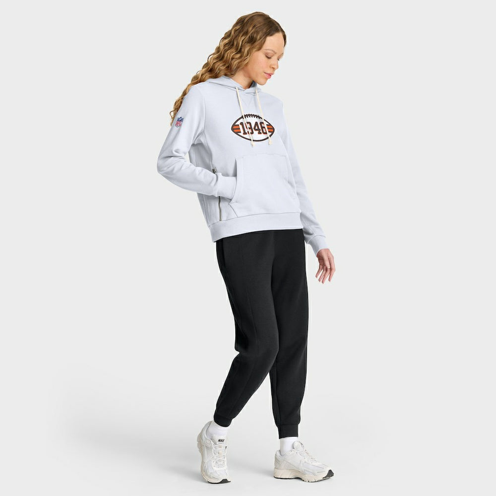 Cleveland Browns Women's Throwback Sideline Standard Issue Dri-FIT Hoodie White - Nike