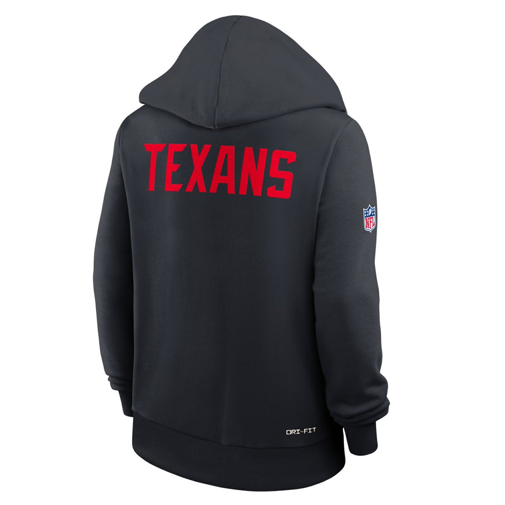 Houston Texans Women's Throwback Sideline Standard Issue Dri-FIT Hoodie Navy - Nike