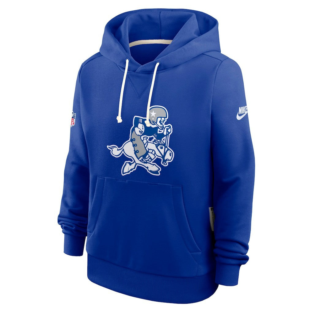 Dallas Cowboys Women's Throwback Sideline Standard Issue Dri-FIT Hoodie Royal - Nike