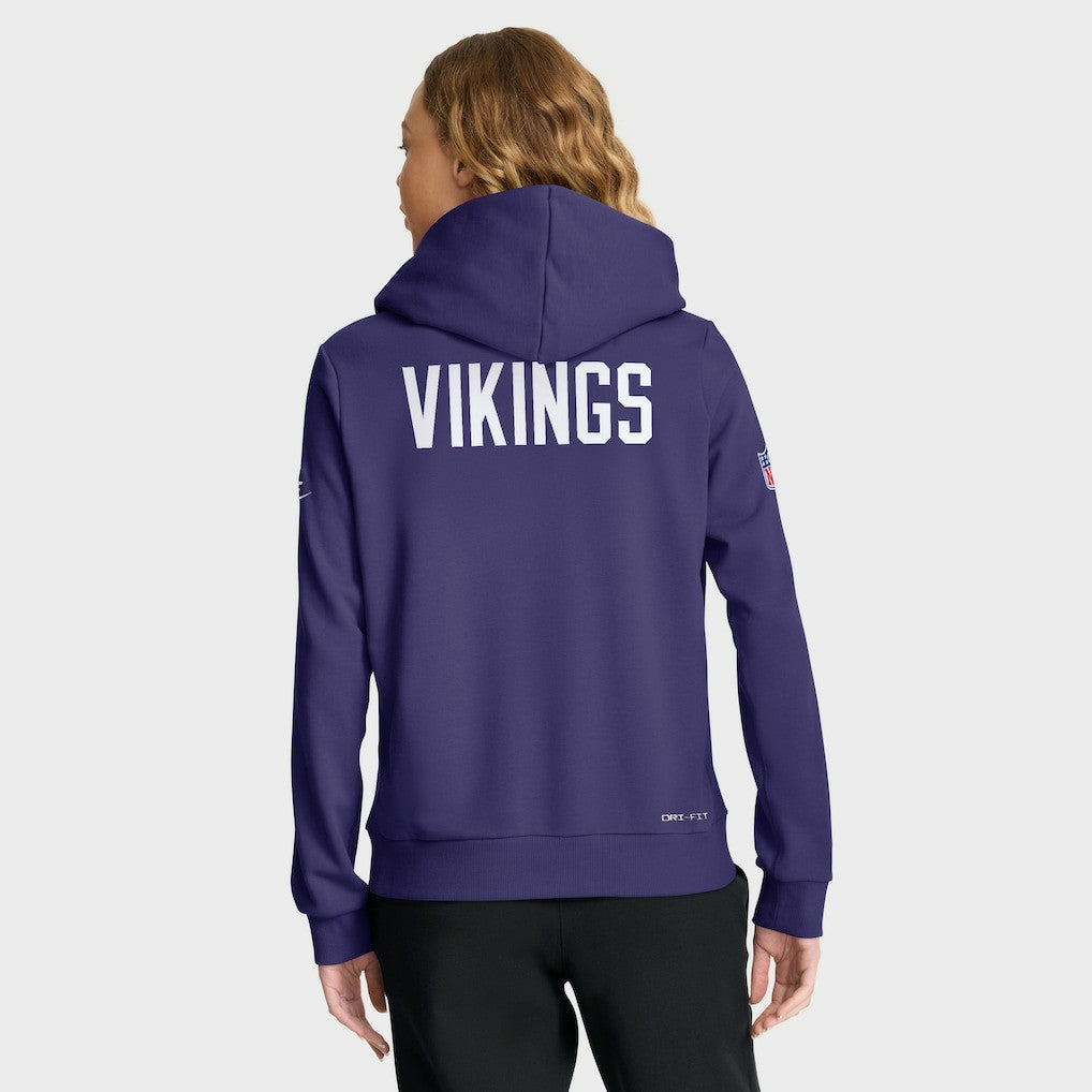 Minnesota Vikings Women's Throwback Sideline Standard Issue Dri-FIT Hoodie Purple - Nike