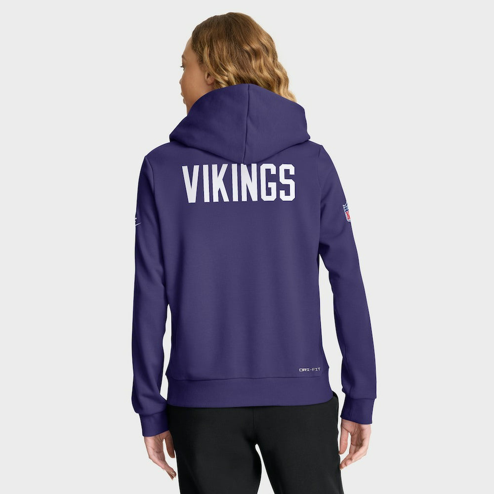 Minnesota Vikings Women's Throwback Sideline Standard Issue Dri-FIT Hoodie Purple - Nike