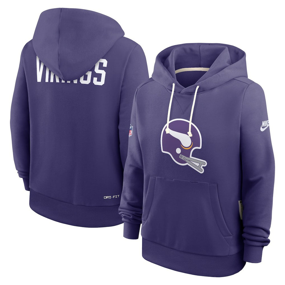 Minnesota Vikings Women's Throwback Sideline Standard Issue Dri-FIT Hoodie Purple - Nike