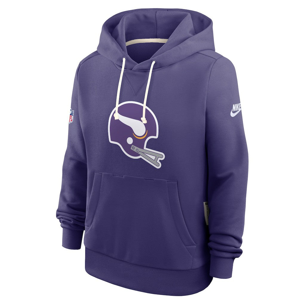 Minnesota Vikings Women's Throwback Sideline Standard Issue Dri-FIT Hoodie Purple - Nike