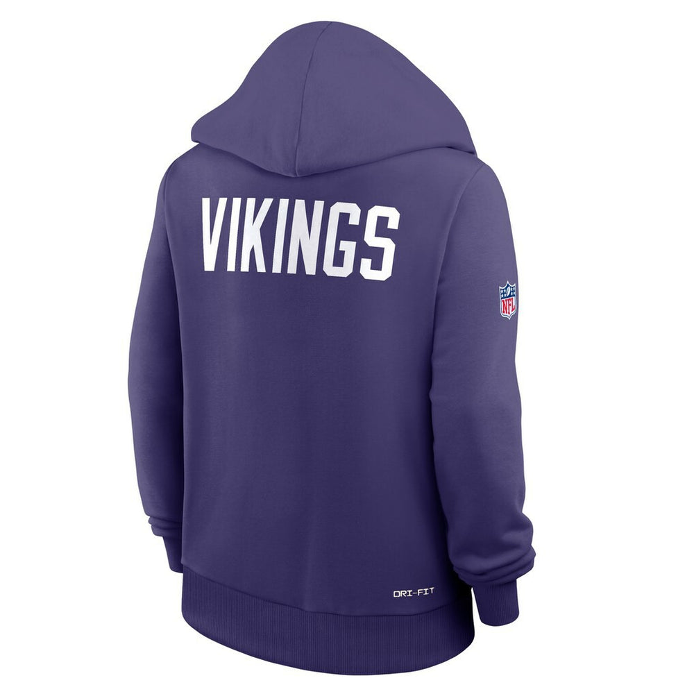 Minnesota Vikings Women's Throwback Sideline Standard Issue Dri-FIT Hoodie Purple - Nike
