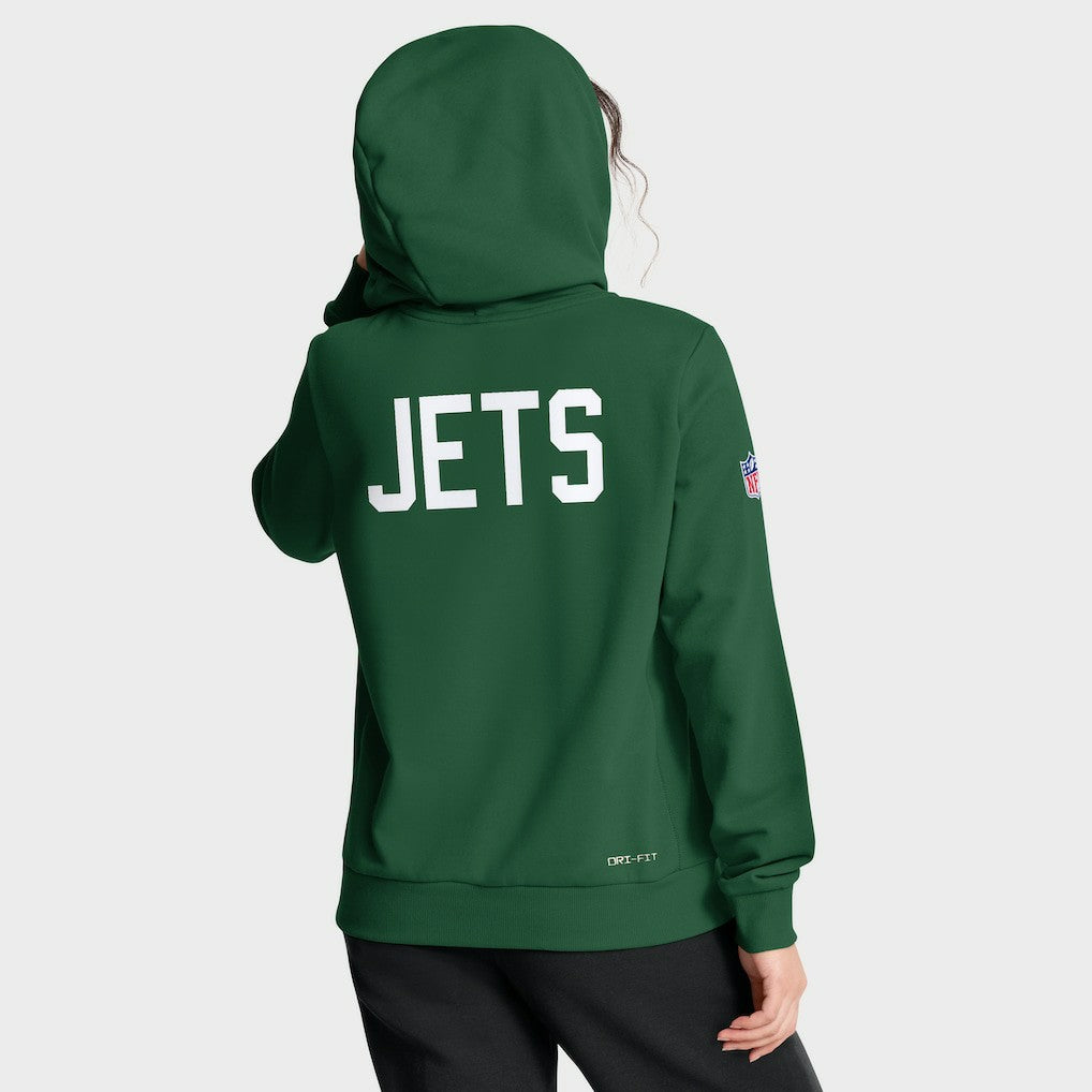 New York Jets Women's Throwback Sideline Standard Issue Dri-FIT Hoodie Kelly Green - Nike