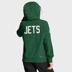 New York Jets Women's Throwback Sideline Standard Issue Dri-FIT Hoodie Kelly Green - Nike