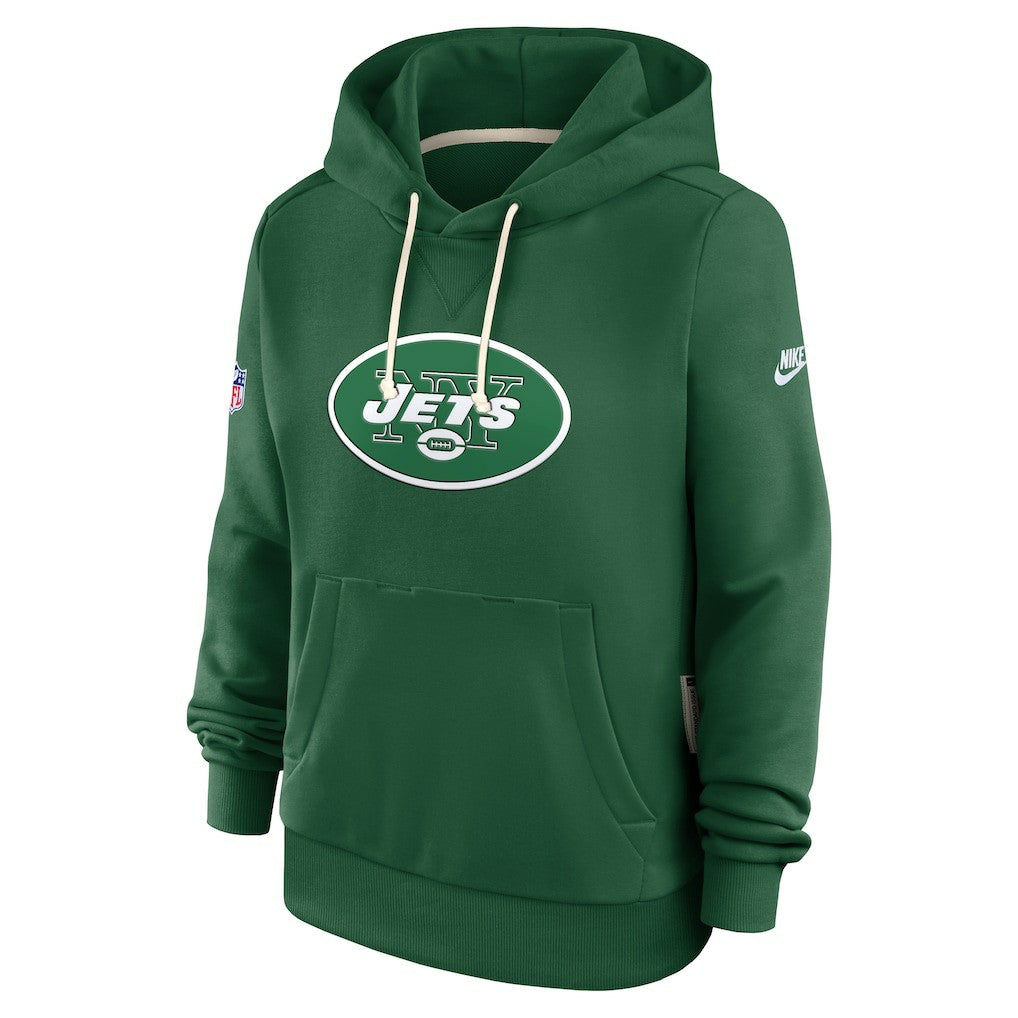 New York Jets Women's Throwback Sideline Standard Issue Dri-FIT Hoodie Kelly Green - Nike