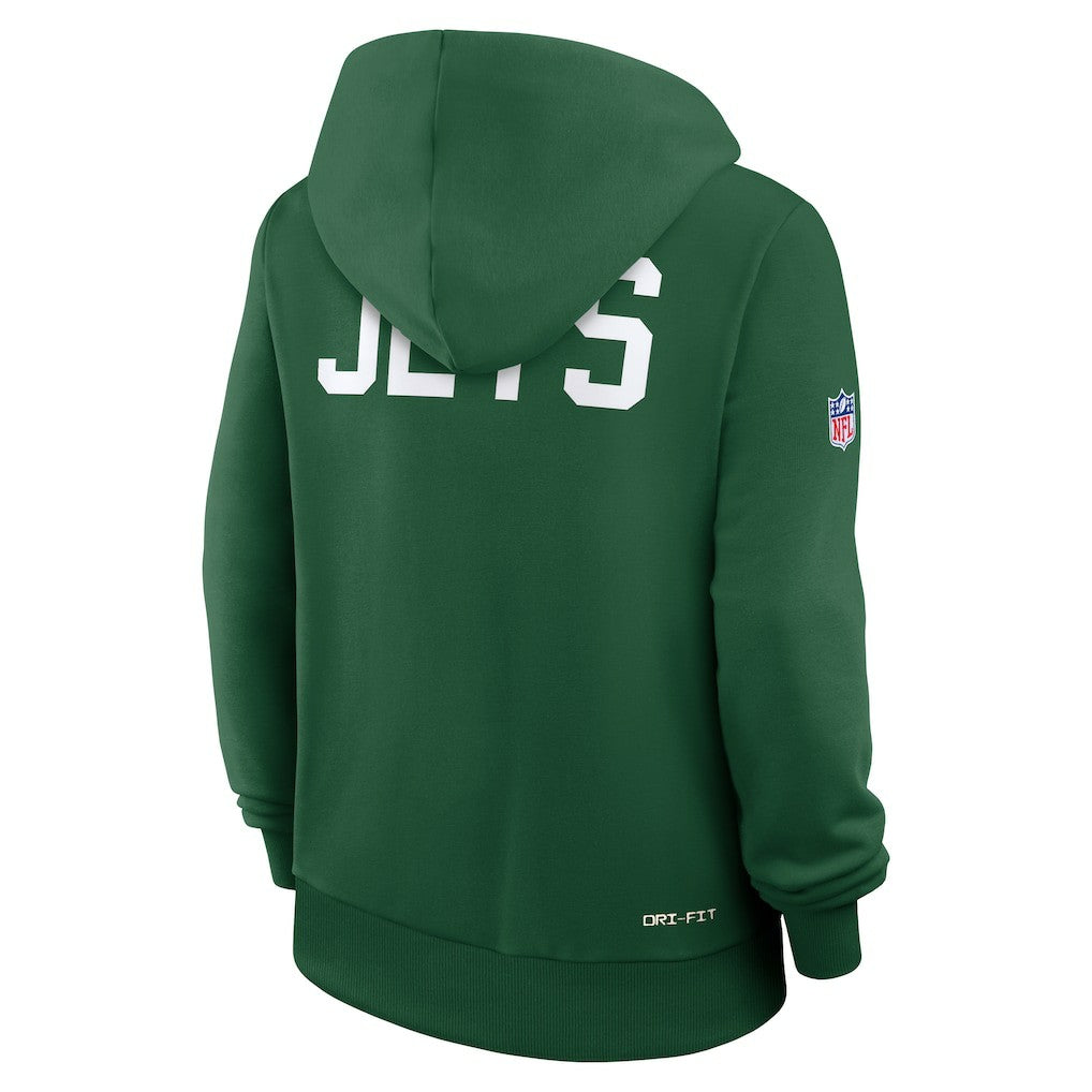 New York Jets Women's Throwback Sideline Standard Issue Dri-FIT Hoodie Kelly Green - Nike