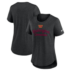Washington Commanders Women's Script Tri-Blend T-Shirt Charcoal - Nike