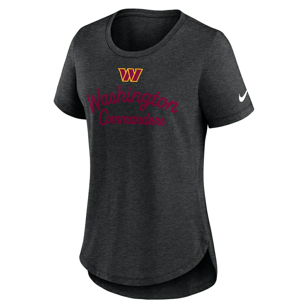 Washington Commanders Women's Script Tri-Blend T-Shirt Charcoal - Nike