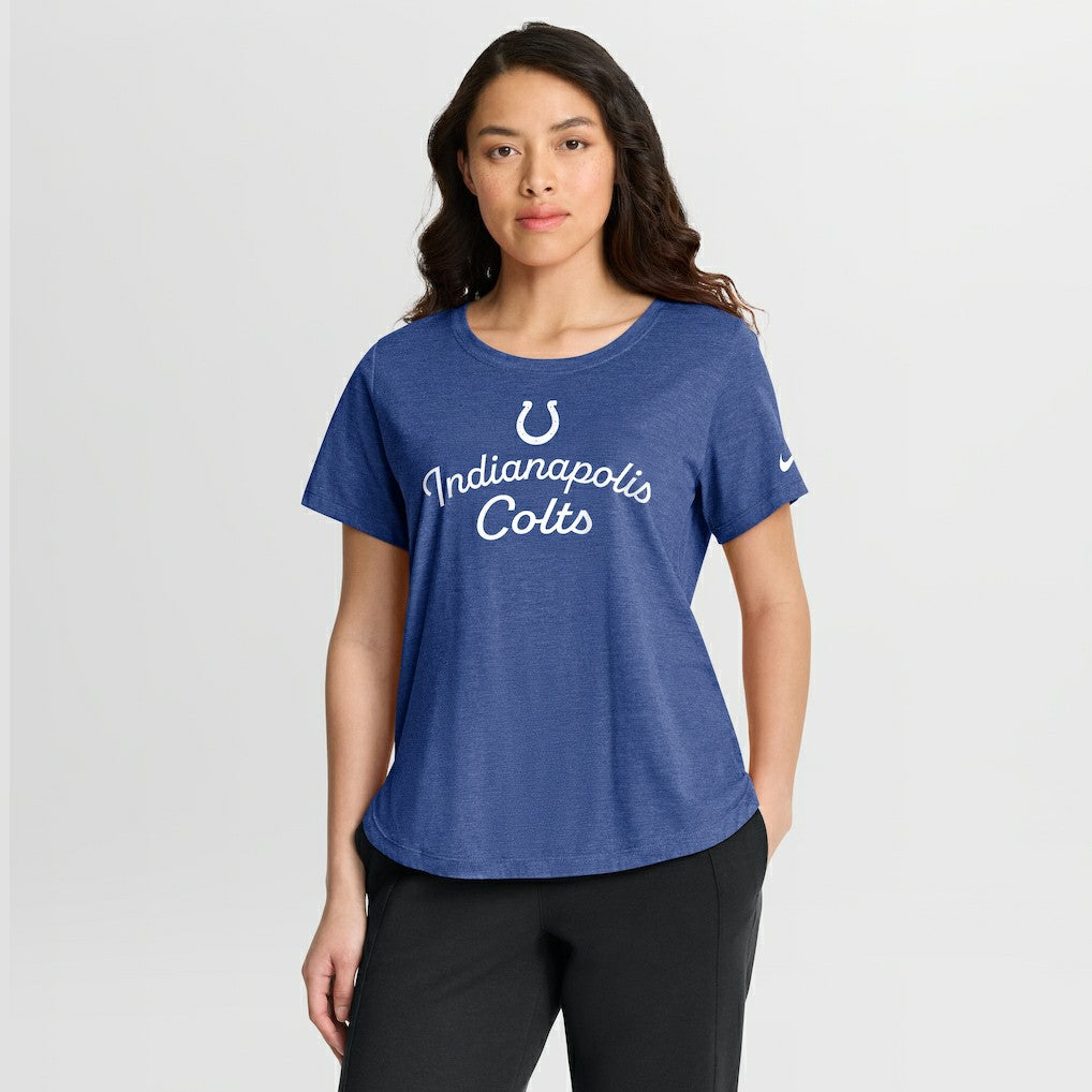 Indianapolis Colts Women's Script Tri-Blend T-Shirt Royal - Nike