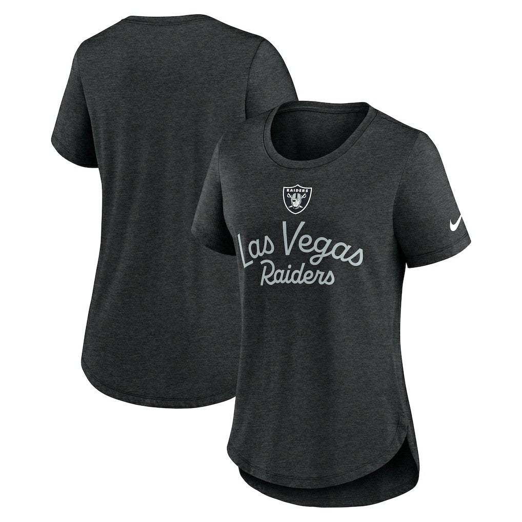 Las Vegas Raiders Women's Script Tri-Blend T-Shirt Black - Nike