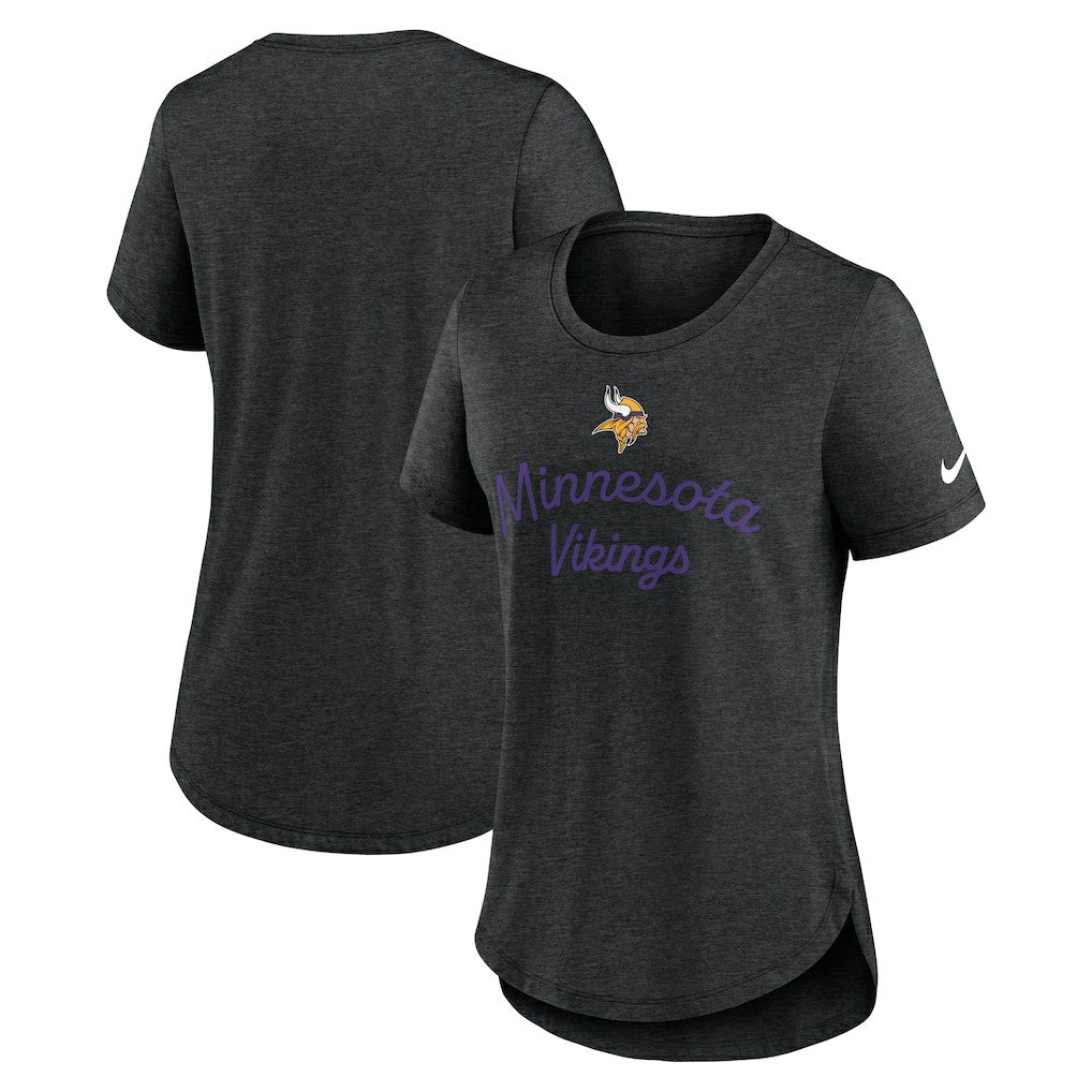Minnesota Vikings Women's Script Tri-Blend T-Shirt Black - Nike