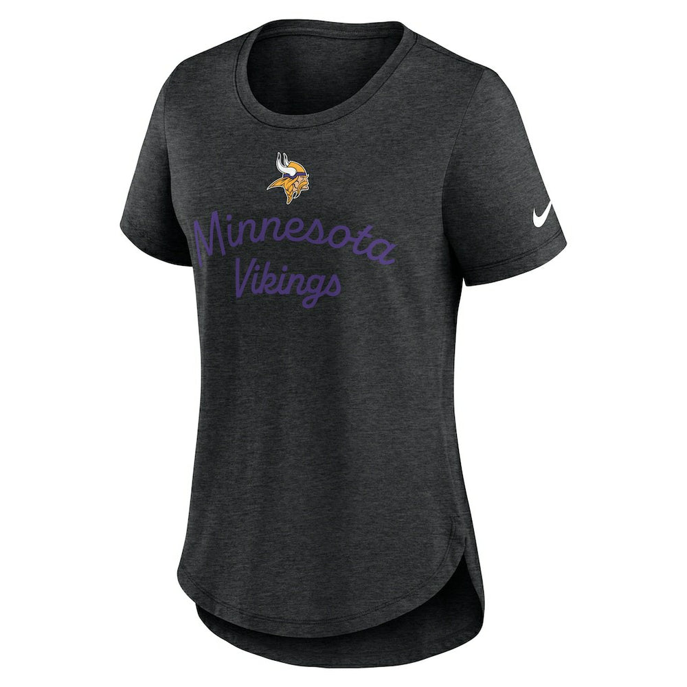 Minnesota Vikings Women's Script Tri-Blend T-Shirt Black - Nike