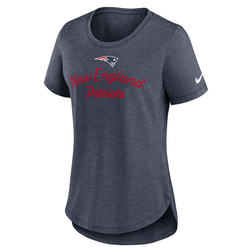 New England Patriots Women's Script Tri-Blend T-Shirt Navy - Nike