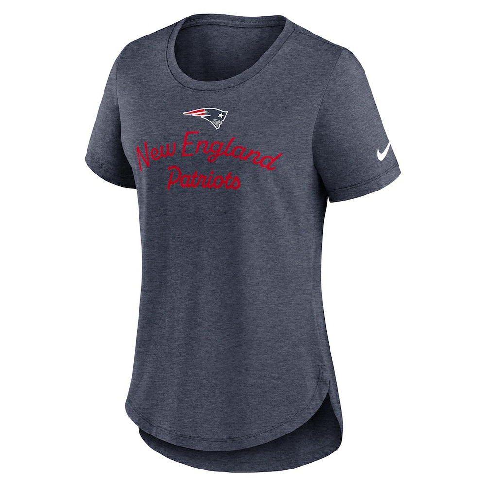 New England Patriots Women's Script Tri-Blend T-Shirt Navy - Nike