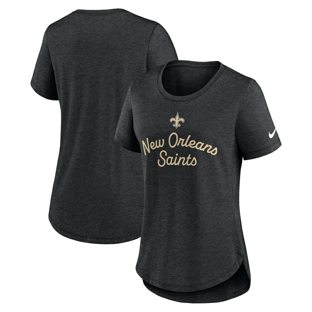 New Orleans Saints Women's Script Tri-Blend T-Shirt Black - Nike