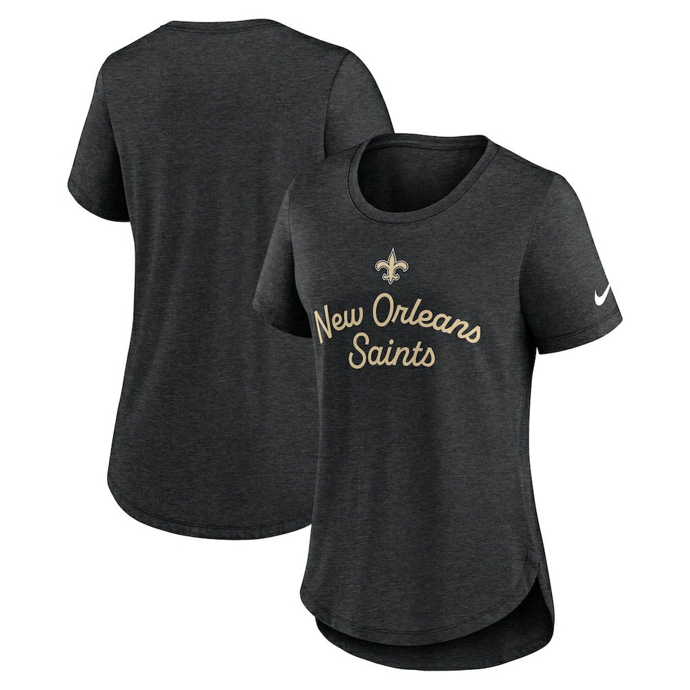 New Orleans Saints Women's Script Tri-Blend T-Shirt Black - Nike