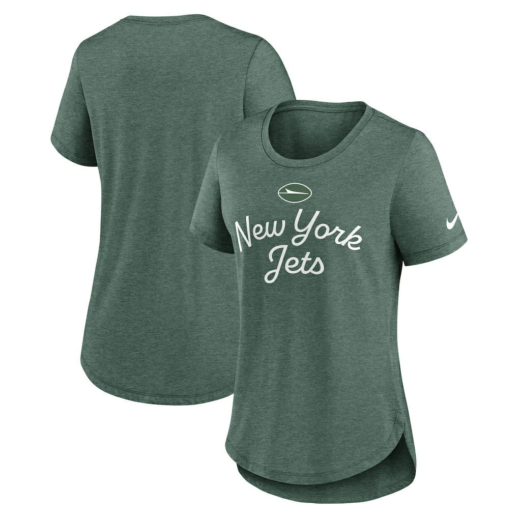 New York Jets Women's Script Tri-Blend T-Shirt Green - Nike