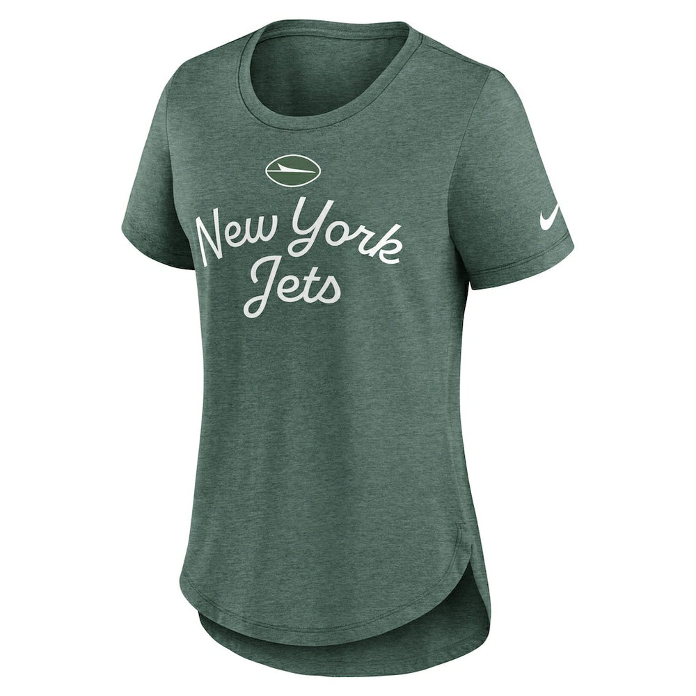 New York Jets Women's Script Tri-Blend T-Shirt Green - Nike