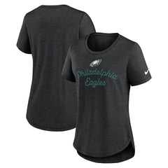 Philadelphia Eagles Women's Script Tri-Blend T-Shirt Black - Nike