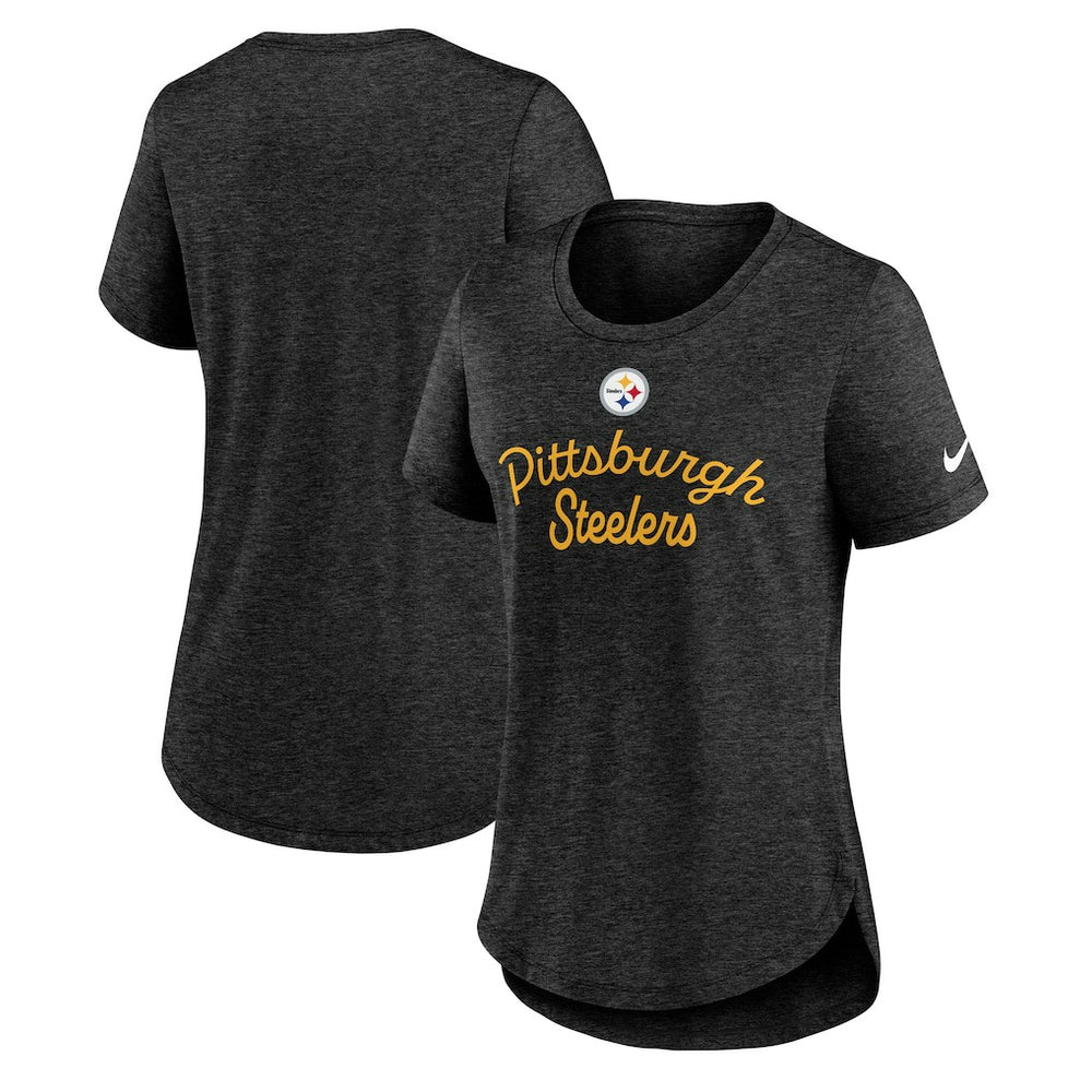 Pittsburgh Steelers Women's Script Tri-Blend T-Shirt Black - Nike