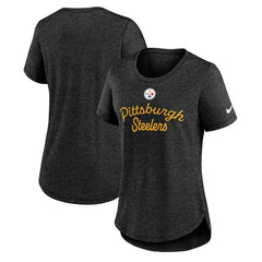 Pittsburgh Steelers Women's Script Tri-Blend T-Shirt Black - Nike