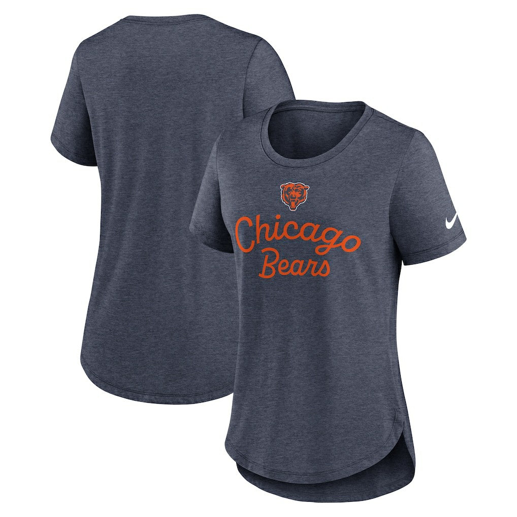 Chicago Bears Women's Script Tri-Blend T-Shirt Navy - Nike