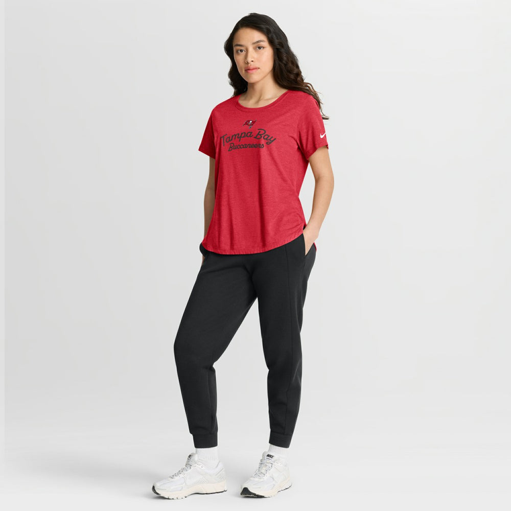 Tampa Bay Buccaneers Women's Script Tri-Blend T-Shirt Red - Nike