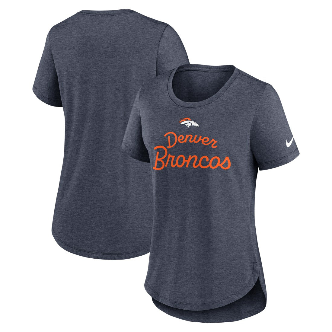 Denver Broncos Women's Script Tri-Blend T-Shirt Navy - Nike