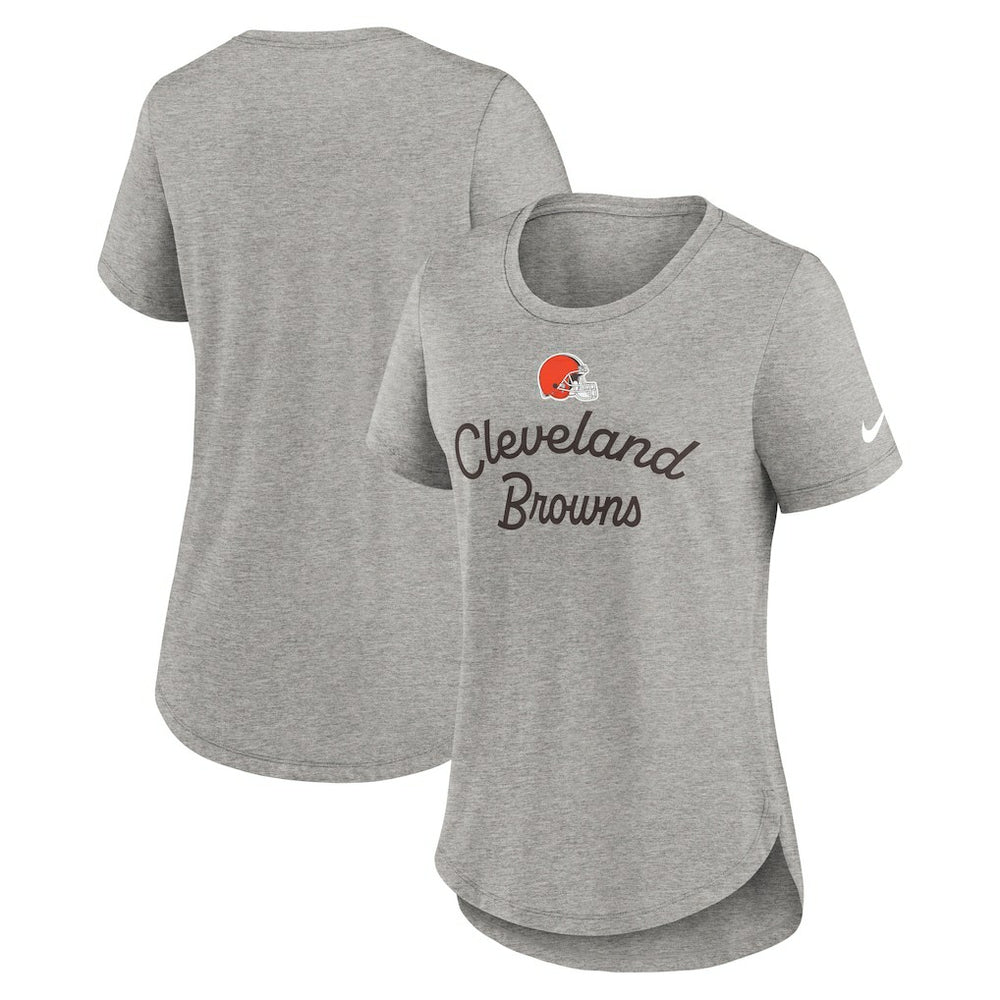Cleveland Browns Women's Script Tri-Blend T-Shirt Gray - Nike