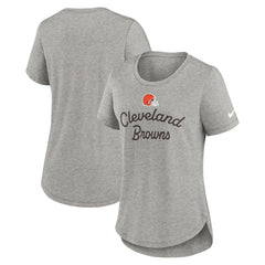 Cleveland Browns Women's Script Tri-Blend T-Shirt Gray - Nike