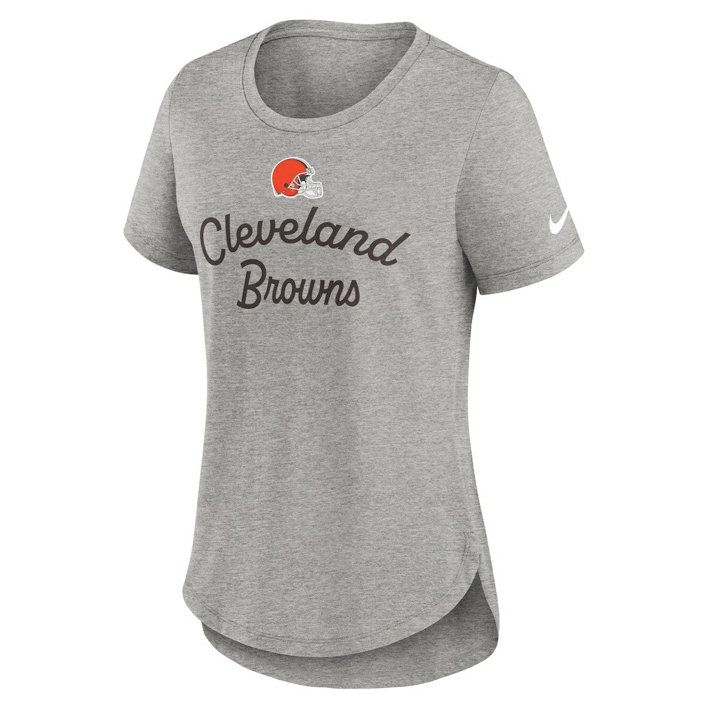 Cleveland Browns Women's Script Tri-Blend T-Shirt Gray - Nike