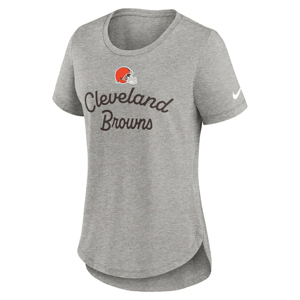 Cleveland Browns Women's Script Tri-Blend T-Shirt Gray - Nike