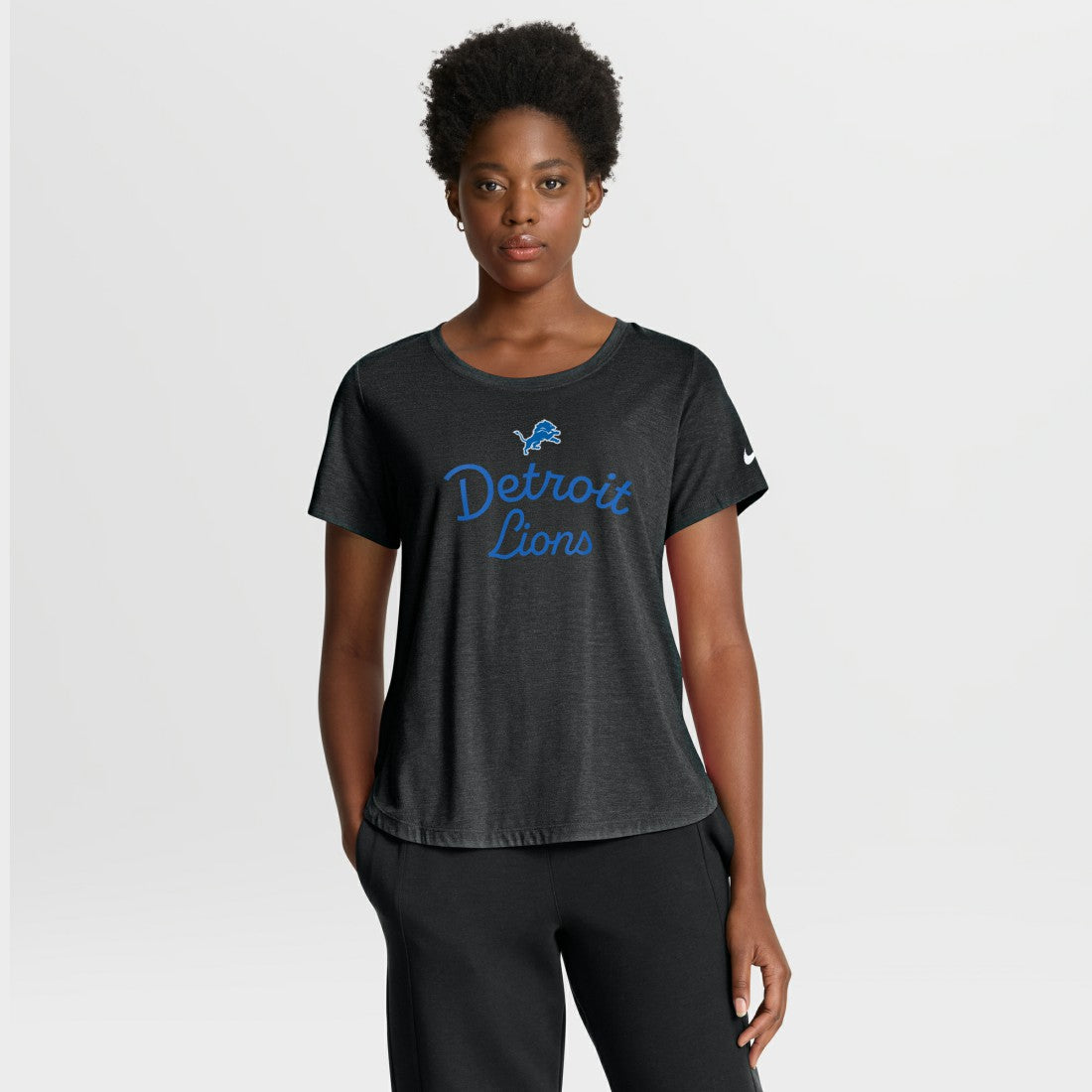 Detroit Lions Women's Script Tri-Blend T-Shirt Black - Nike