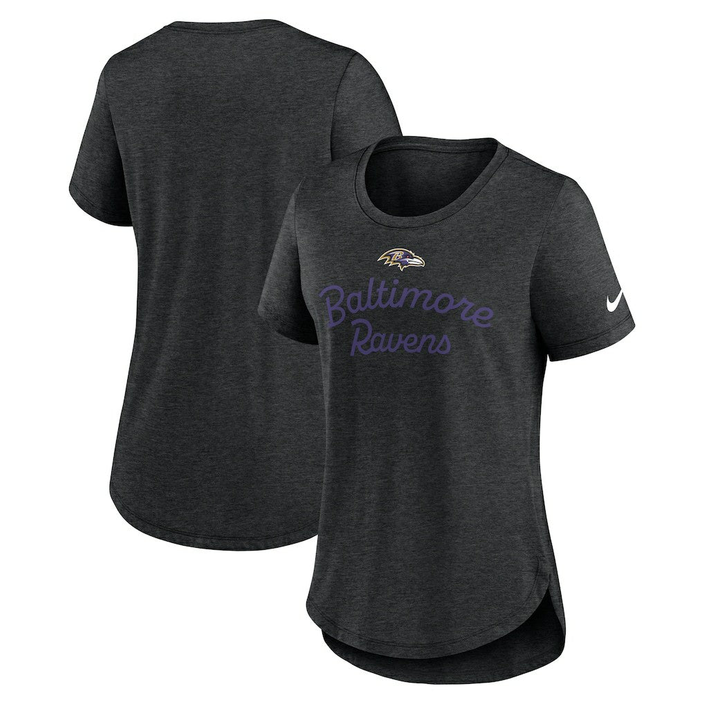 Baltimore Ravens Women's Script Tri-Blend T-Shirt Black - Nike
