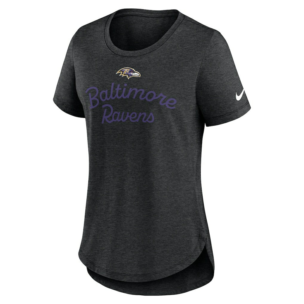 Baltimore Ravens Women's Script Tri-Blend T-Shirt Black - Nike