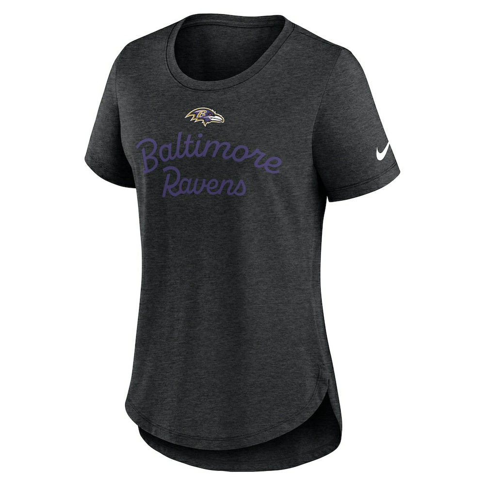 Baltimore Ravens Women's Script Tri-Blend T-Shirt Black - Nike