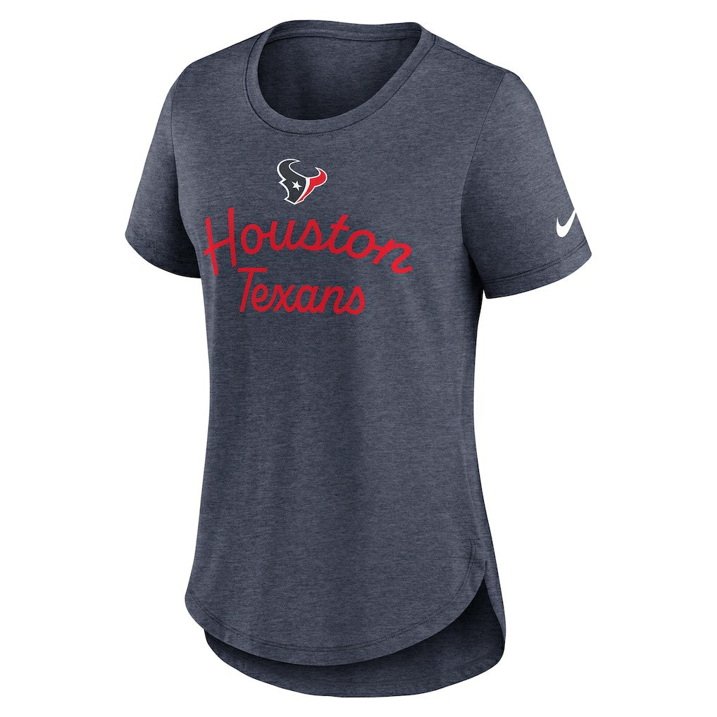 Houston Texans Women's Script Tri-Blend T-Shirt Navy - Nike