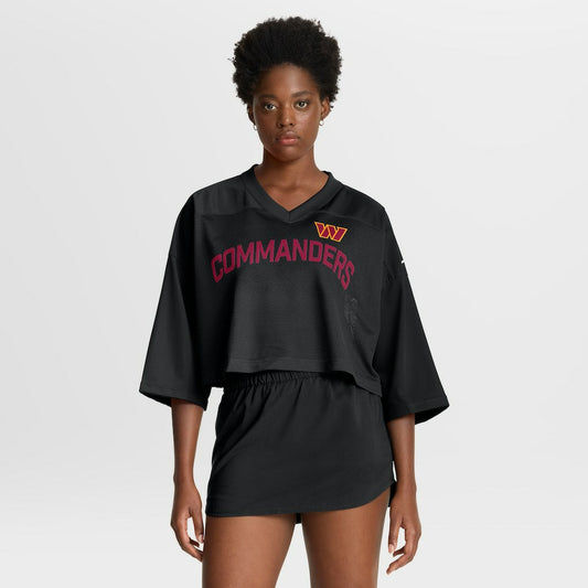 Washington Commanders Women's Primetime Cropped Mesh Dri-FIT Fashion Jersey - Black | NFL Jerseys