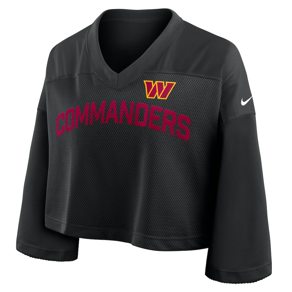Washington Commanders Women's Primetime Cropped Mesh Dri-FIT Fashion Jersey Black - Nike