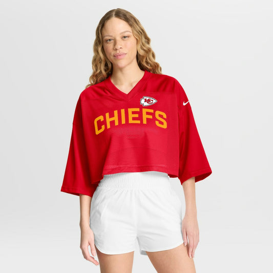 Kansas City Chiefs Women's Primetime Cropped Mesh Dri-FIT Fashion Jersey - Red | NFL Jerseys
