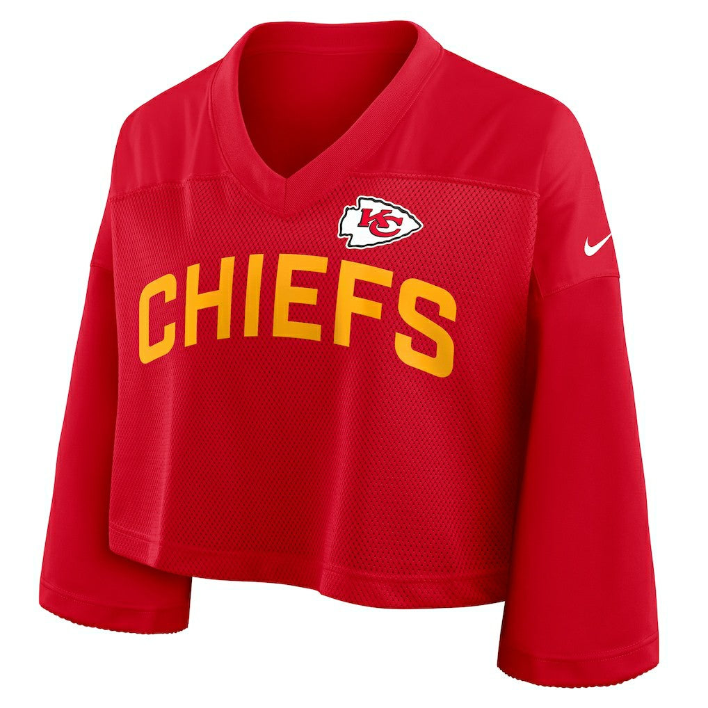 Kansas City Chiefs Women's Primetime Cropped Mesh Dri-FIT Fashion Jersey - Red | NFL Jerseys