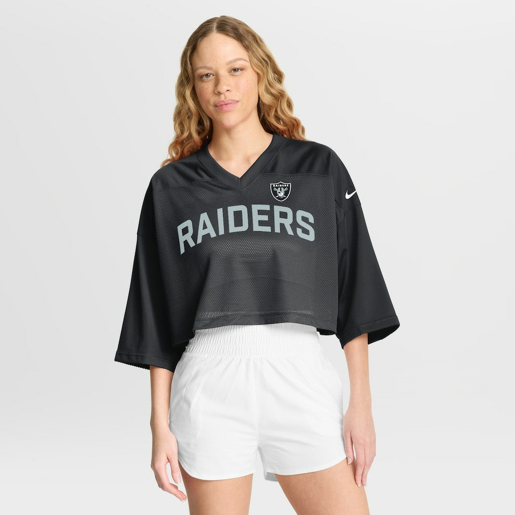 Las Vegas Raiders Women's Primetime Cropped Mesh Dri-FIT Fashion Jersey Black - Nike