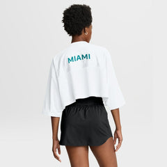 Miami Dolphins Women's Primetime Cropped Mesh Dri-FIT Fashion Jersey White - Nike